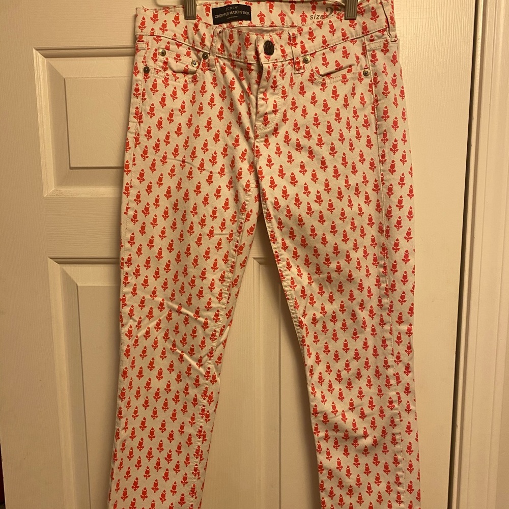 JCrew cropped matchstick patterned pants